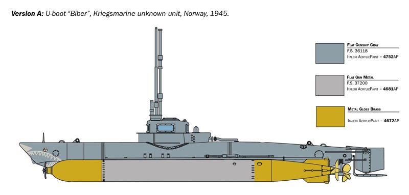 ITALERI 5609 1/35 Biber Midget Submarine DENİZLATI MAKETİ