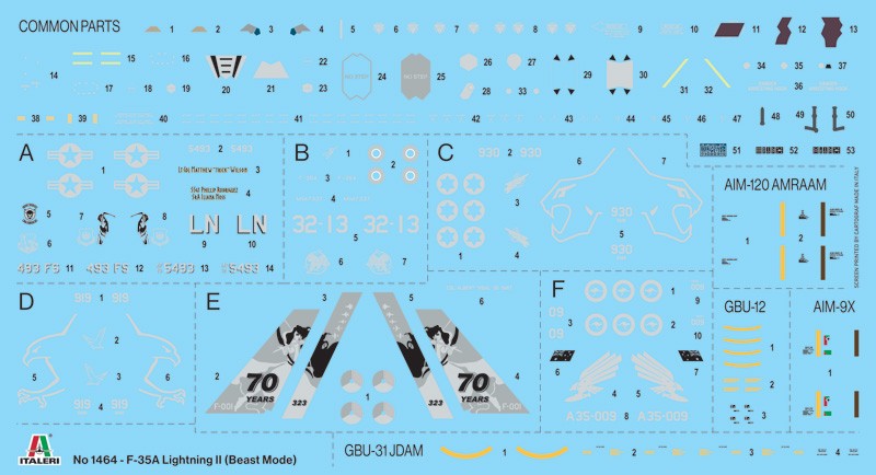 ITALERI 1464 1/72 F-35A LIGHTNING II CTOL version (Beast Mode) SAVAŞ UÇAĞI MAKETİ