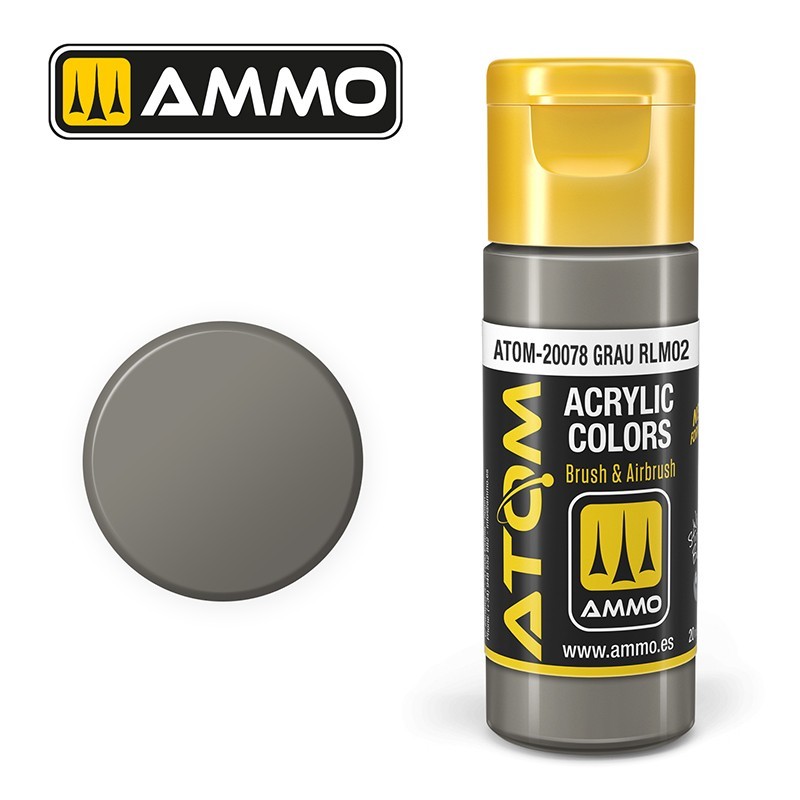 AMMO MIG ATOM 20078 Grau RLM 02 ALMAN HAVA KUVVETLERİ RENGİ AKRİLİK MAKET BOYASI