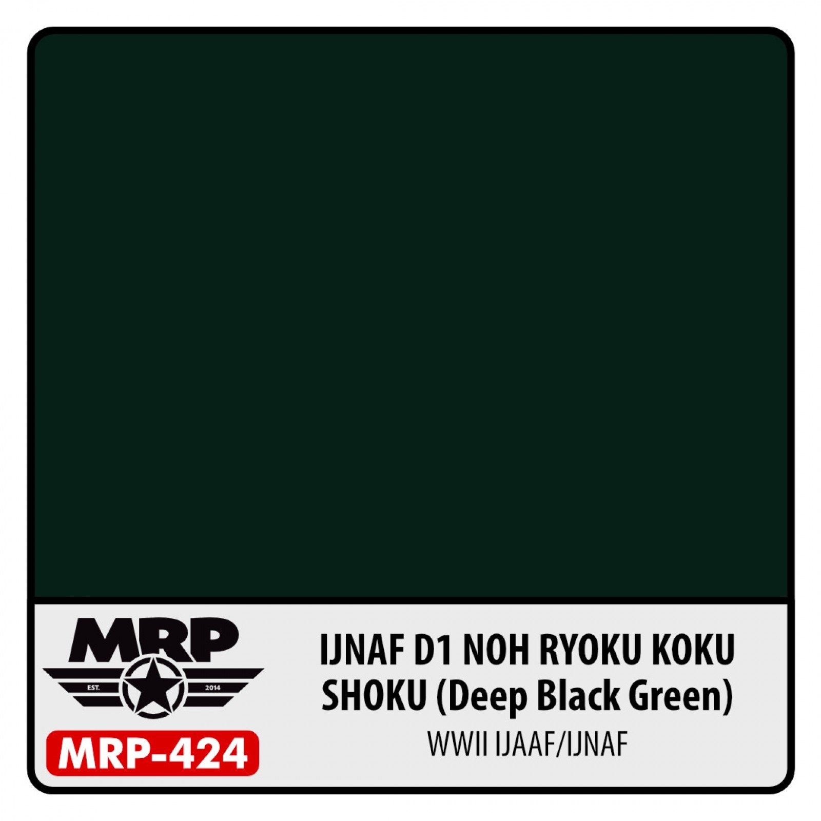 MR PAINT 424 IJNAF D1 Nohryokukokushoku (Deep Black Green) 30ml LAKER MAKET BOYASI