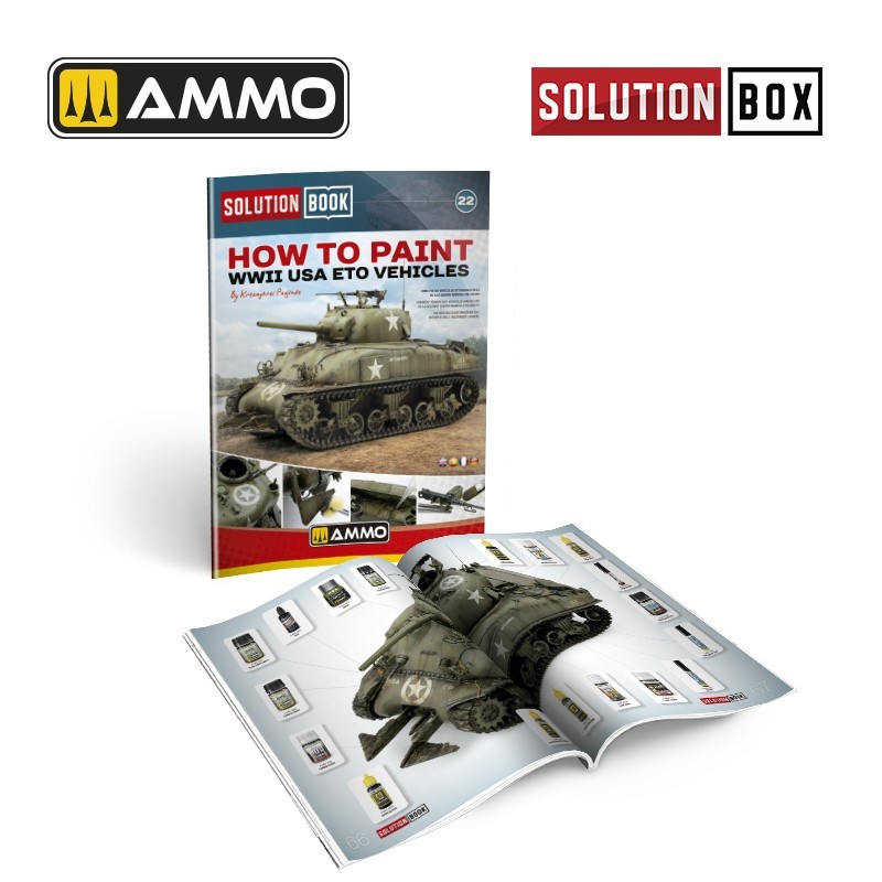 AMMO MIG 6528 How to Paint WWII USA ETO VEHICLES SOLUTION BOOK - WW2 AMERİKAN AVRUPA CEPHESİ ARAÇLARI BOYAMA TEKNİKLERİ KİTABI