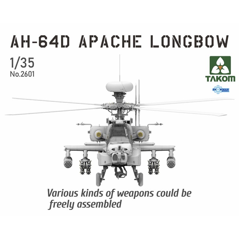 TAKOM 2601 1/35 AH-64D Apache Longbow Attack Helicopter Saldırı Helikopteri Maketi