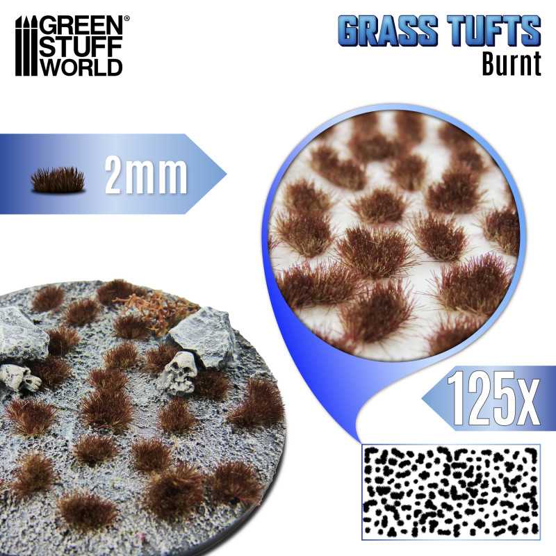 GREEN STUFF WORLD 12952 Grass TUFTS 2mm self-adhesive BURNT - 2MM YANMIŞ ÇİM ÖBEĞİ