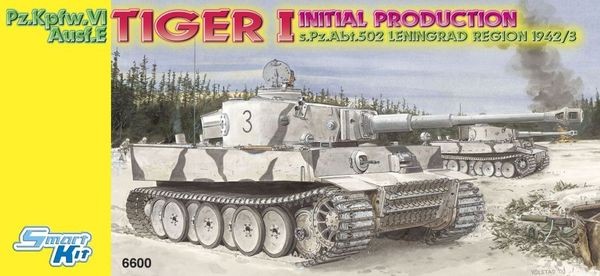 DRAGON 6600 1/35 Pz.Kpfw.VI Ausf.E TIGER I INITIAL PRODUCTION s.Pz.Abt.502 LENINGRAD REGION 1942/3 (SMART KIT) İKİNCİ DÜNYA SAVAŞI ALMAN TANKI MAKETİ