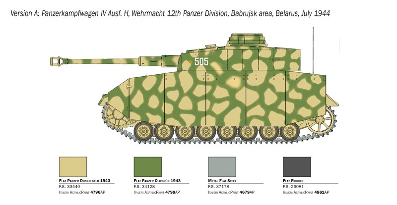 ITALERI 6578 1/35 Pz. Kpfw. IV Ausf. H TANK MAKETİ