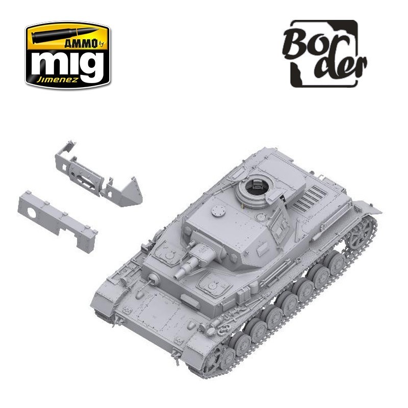 BORDER MODEL 003 1/35 Pz.Kpfw.IV Ausf. F1 (Vorpanzer & Schurzen) 3 in 1 TANK MAKETİ