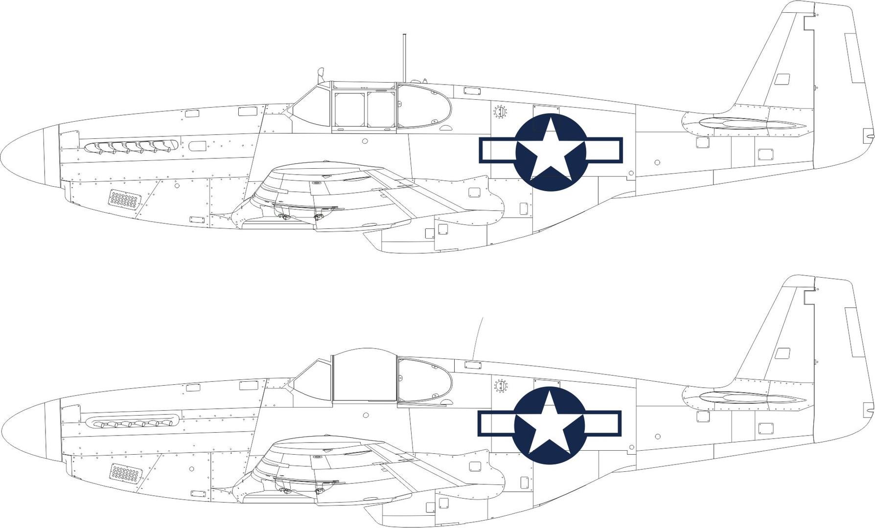 EDUARD EX1038 1/48 P-51B/C US National Insignia KOLAY MASKELEME SETİ