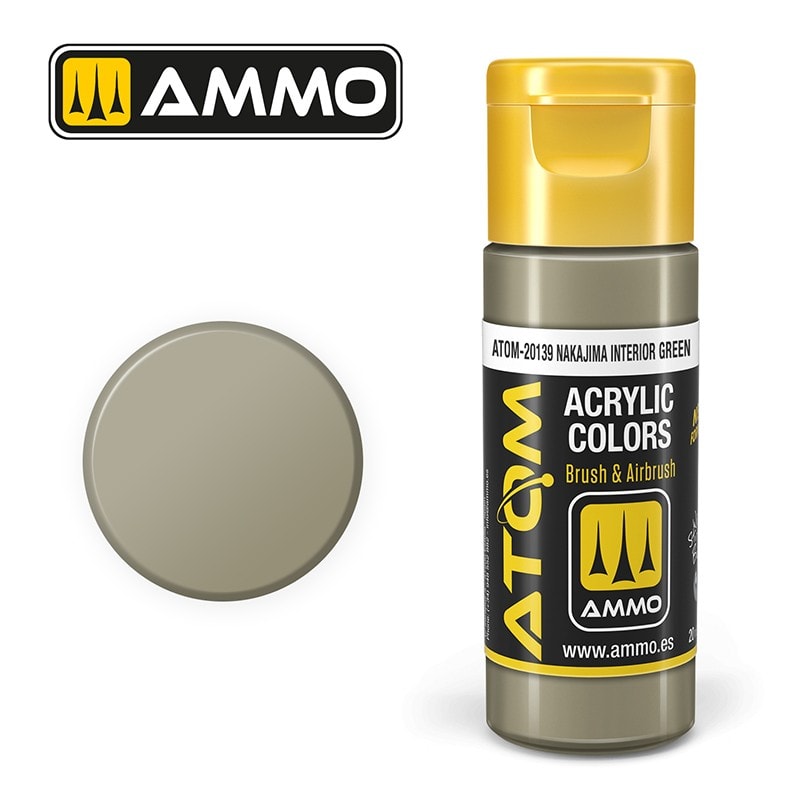 AMMO MIG ATOM 20139 Nakajima Interior Green JAPON KOKPİT RENGİ AKRİLİK MAKET BOYASI
