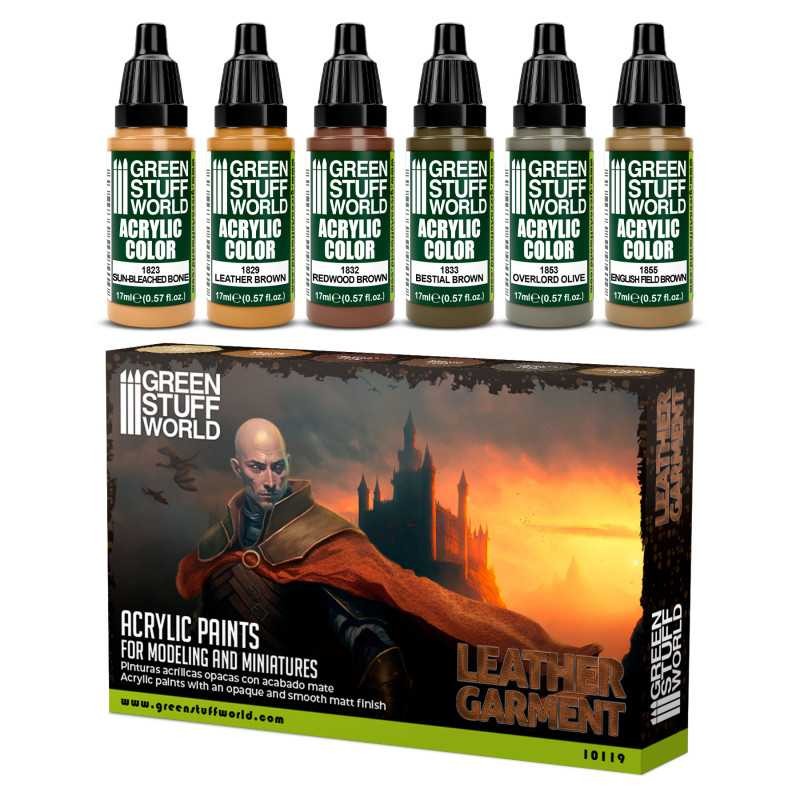 GREEN STUFF WORLD 10119 Paint Set Leather Brown - DERİ KAHVERENGİ BOYAMA SETİ