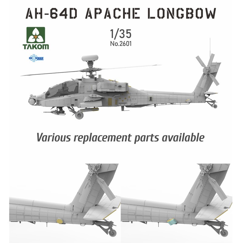 TAKOM 2601 1/35 AH-64D Apache Longbow Attack Helicopter Saldırı Helikopteri Maketi