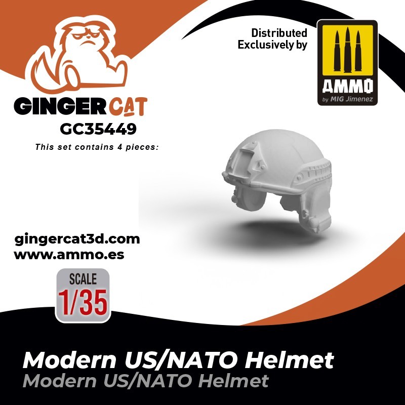 Ginger Cat 35449 1/35 Modern US/NATO Helmet Set (4pcs) Reçine Detay Seti