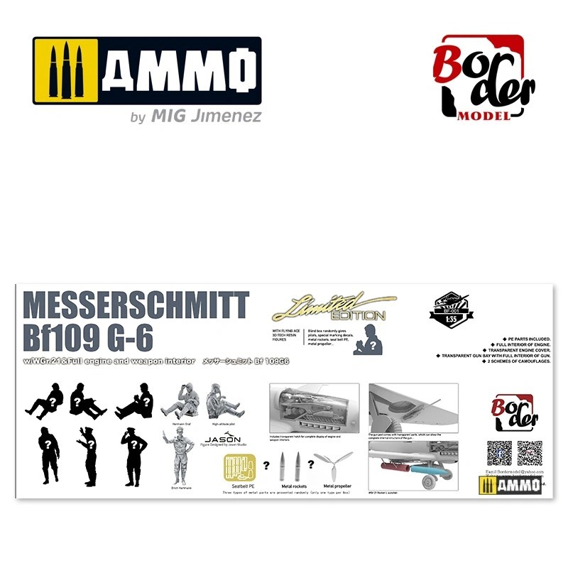 BORDER MODEL 001 1/35 MESSERSCHMITT BF109 G-6 Limited Edition Savaş Uçağı Maketi