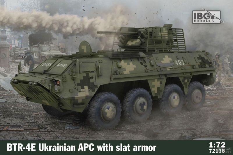 IBG MODELS 72118 1/72 BTR-4E UKRAINIAN APC WITH SLAT ARMOR MODERN UKRAYNA ZIRHLI MUHAREBE ARACI MAKETİ