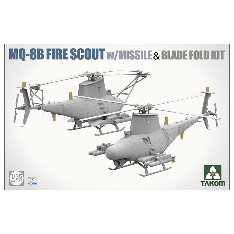 TAKOM 2169 1/35 MQ-8B Fire Scout with Missile & Blade Fold Kit DRONE MAKETİ