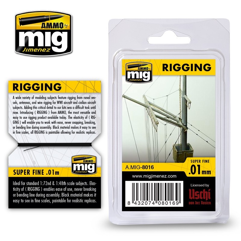 AMMO MIG 8016 RIGGING - Fine 0,01mm İnce ve Esneğebilen Halat / Anten İpliği