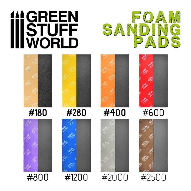 GREEN STUFF WORLD 10768 Foam Sanding Pads 180 grit - 180 NUMARA SÜNGERLİ ZIMPARA