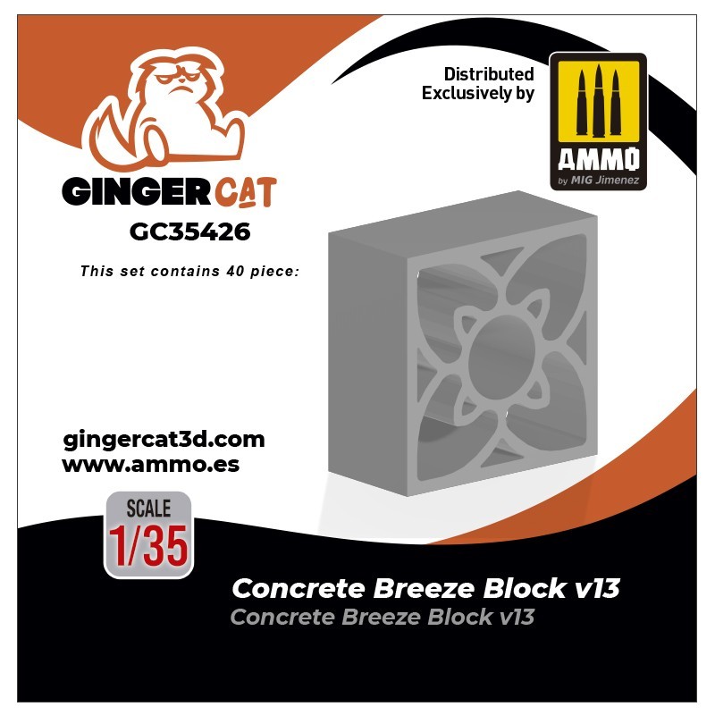 Ginger Cat 35426 1/35 Concrete Breeze Blocks Version 13 (40pcs) Reçine Detay Seti