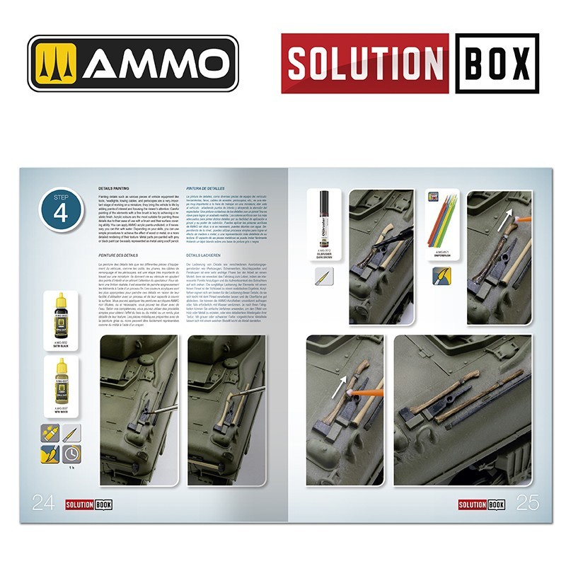 AMMO MIG 6528 How to Paint WWII USA ETO VEHICLES SOLUTION BOOK - WW2 AMERİKAN AVRUPA CEPHESİ ARAÇLARI BOYAMA TEKNİKLERİ KİTABI