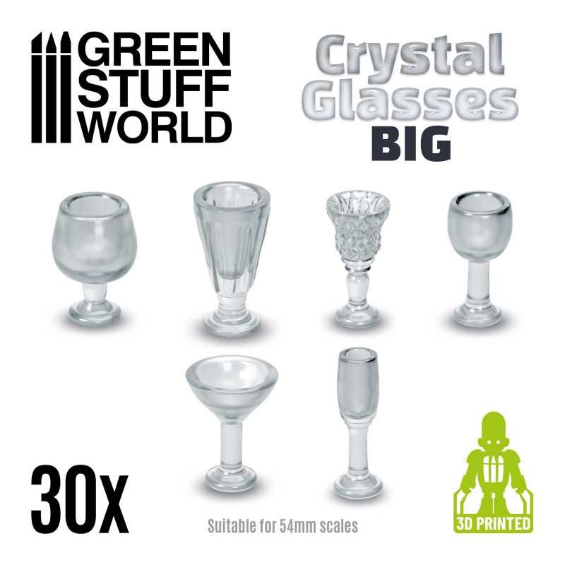 GREEN STUFF WORLD 11217 Crystal Glasses Big Cups - BÜYÜK KRİSTAL BARDAKLAR 30 ADET