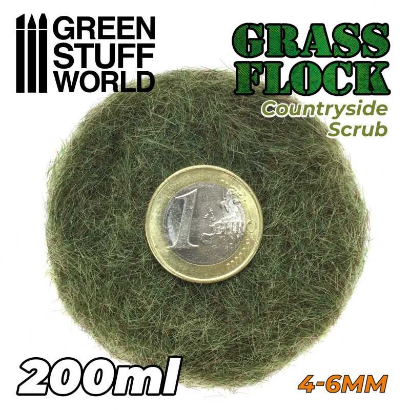 GREEN STUFF WORLD 11158 Static Grass Flock 4-6mm - COUNTRYSIDE SCRUB - 200 ml