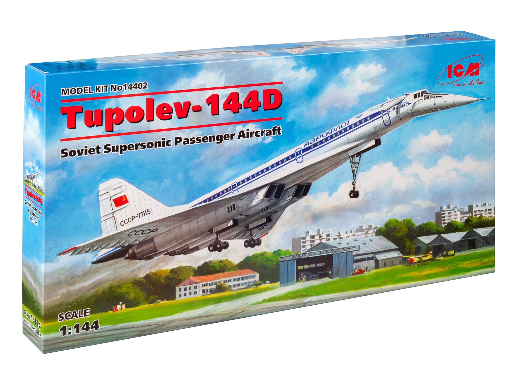 ICM 14402 1/144 Tupolev-144D Soviet Supersonic Passenger Aircraft YOLCU UÇAĞI MAKETİ