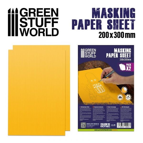 GREEN STUFF WORLD 10498 MASKING PAPER SHEETS X2 – MASKELEME KAĞIDI X2