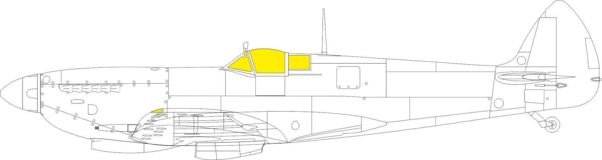 EDUARD EX1082 1/48 Spitfire Mk. IX TFace İKİ TARAFLI KOLAY MASKELEME SETİ