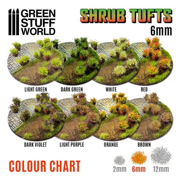 GREEN STUFF WORLD 10744 SHRUBS TUFTS – 6MM SELF-ADHESİVE – LIGHT PURPLE
