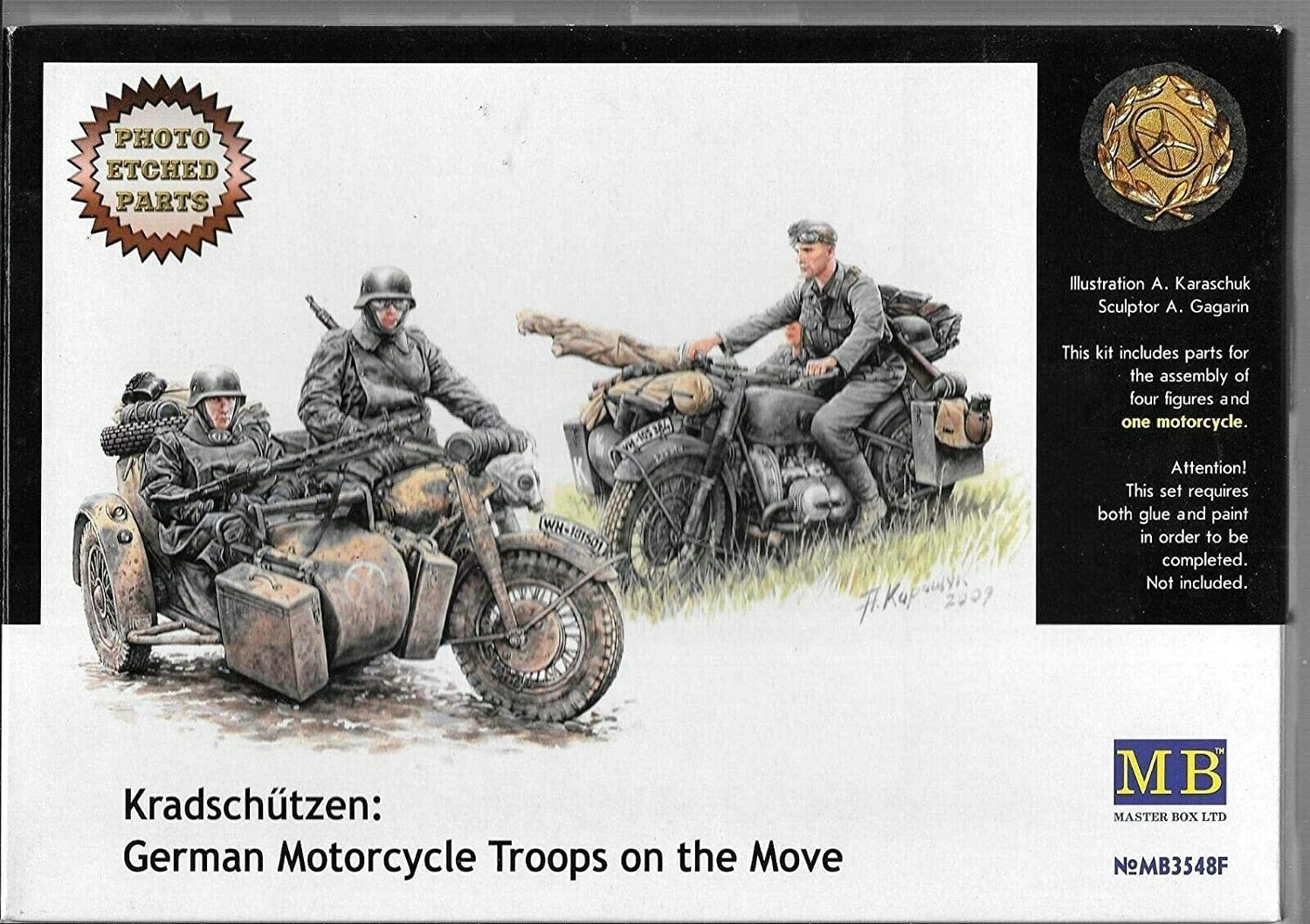 MASTER BOX 1/35 3548 "Kradsch\u00fctzen: German Motorcycle Troops on the Move"