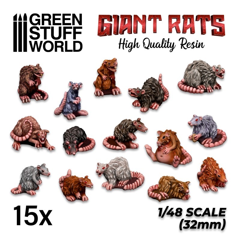 GREEN STUFF WORLD 3509 GAINT RATS - DEV FARELER REÇİNE SETİ