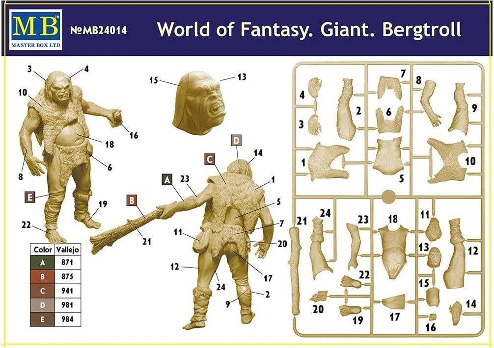 MASTER BOX 1/24 24014 World of Fantasy. Giant. Bergtroll