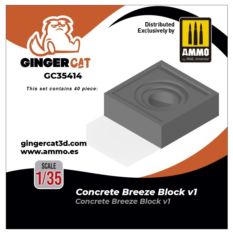 Ginger Cat 35414 1/35 Concrete Breeze Blocks Version 1 (40pcs) Reçine Detay Seti