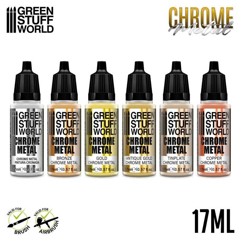 GREEN STUFF WORLD 10133 CHROME Paint Set - KROM METALİK BOYALAR SETİ