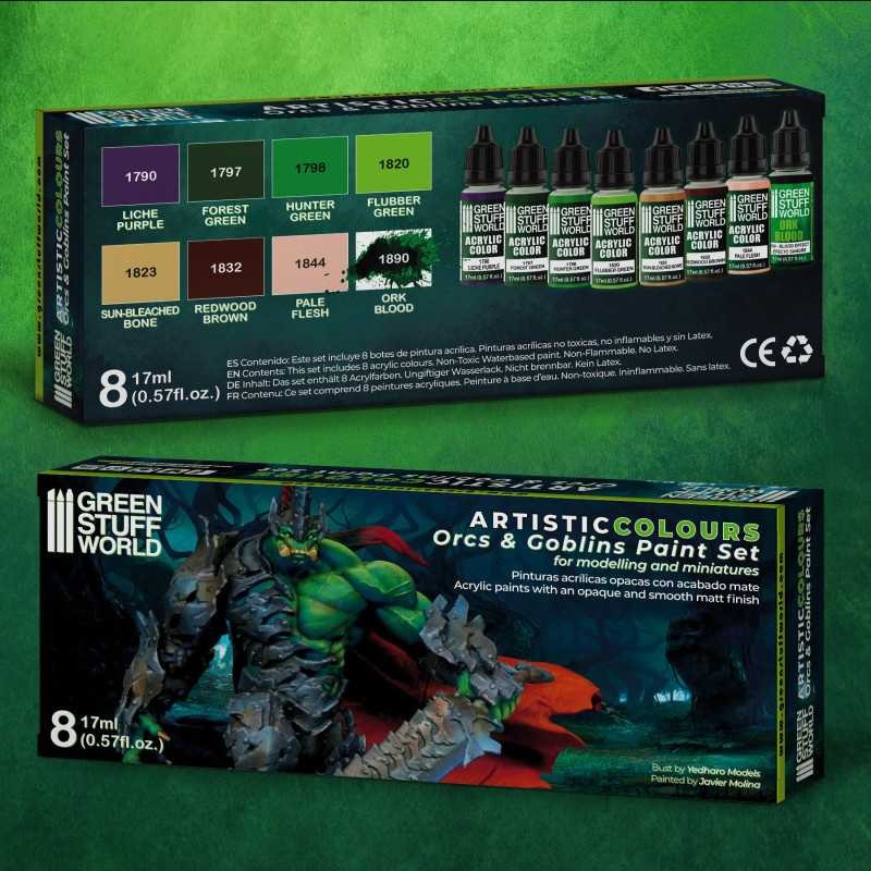 GREEN STUFF WORLD 10124 Paint Set - Orcs and Goblins YEŞİL RENK BOYAMA SETİ