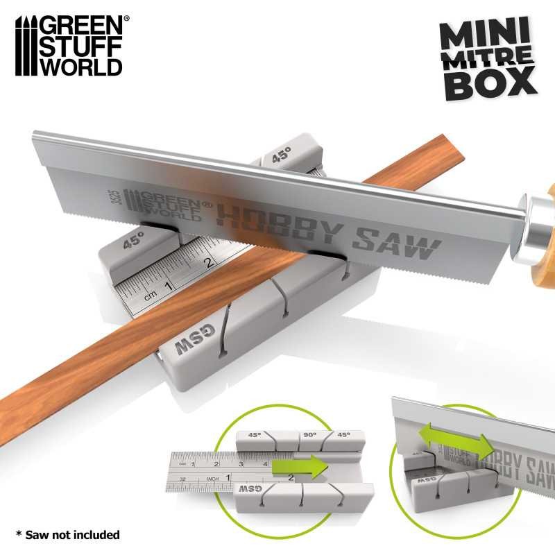 GREEN STUFF WORLD 12936 Mini Mitre Box - MİNİ ÖLÇERLİ AÇILI KESME ALETİ