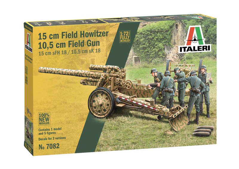 ITALERI 7082 1/72 15 cm Field Howitzer / 10,5 cm Field Gun ALMAN SAHA TOPU MAKETİ