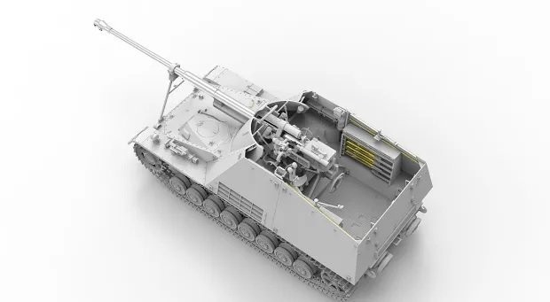 BORDER MODEL 024 1/35 Sd.Kfz.164 Nashorn Early/Command Version w/4 Figures İKİNCİ DÜNYA SAVAŞI ALMAN TANK AVCISI MAKETİ