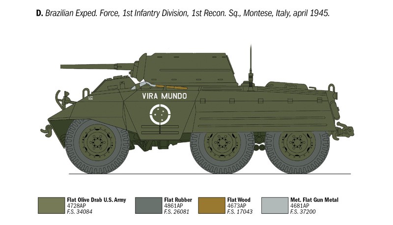 ITALERI 6364 1/35 M8 Greyhound ASKERİ KARA ARACI MAKETİ