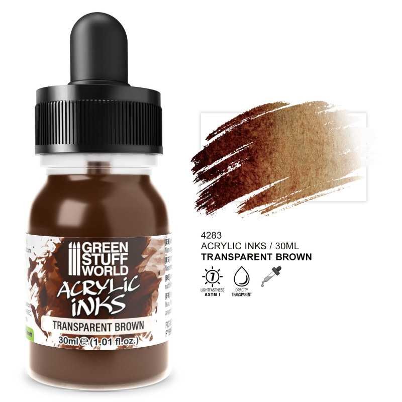 GREEN STUFF WORLD 4283 Transparent Acrylic Ink Brown - Transparan Akrilik Mürekkep Kahverengi