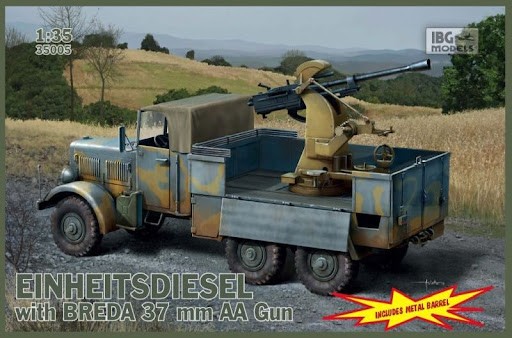 IBG MODELS 35005 1/35 EINHEITSDIESEL WITH BREDA 37MM AA GUN İKİNCİ DÜNYA SAVAŞI ALMAN UÇAK SAVARLI KAMYON MAKETİ