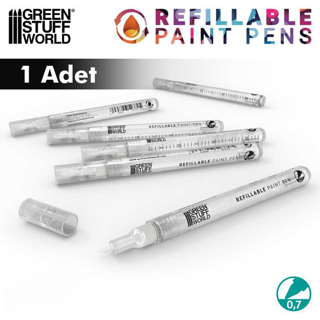 GREEN STUFF WORLD 12875 Refillable Paint Pen 0.7 - Yeniden Doldurulabilir 0.7 Uçlu Boya Kalemi (1 Adet)