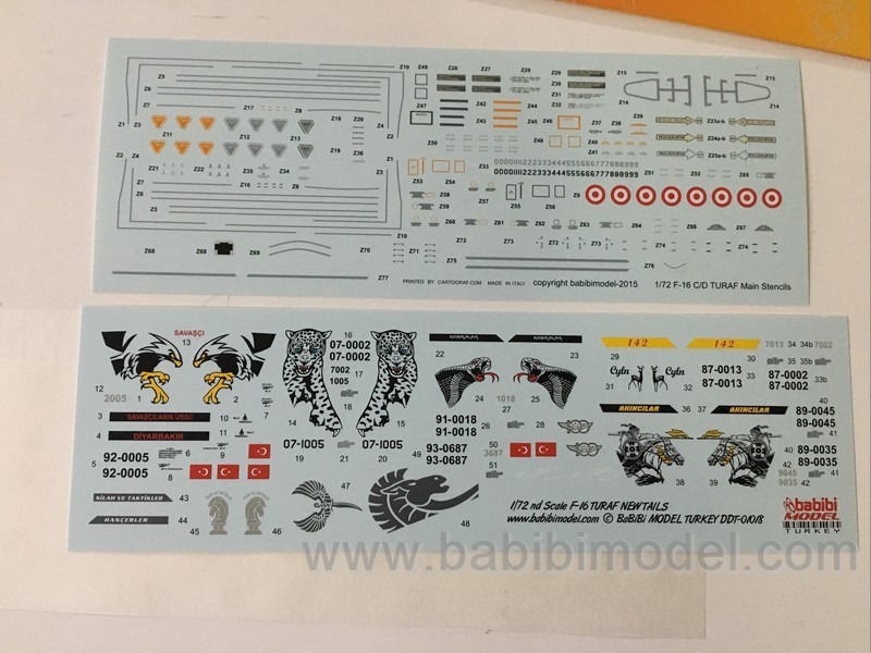 BABİBİ MODEL DDT - 01019 1/48 F-16 C/D TÜRK HAVA KUVVETLERİ YENİ KUYRUKLAR DEKAL SETİ