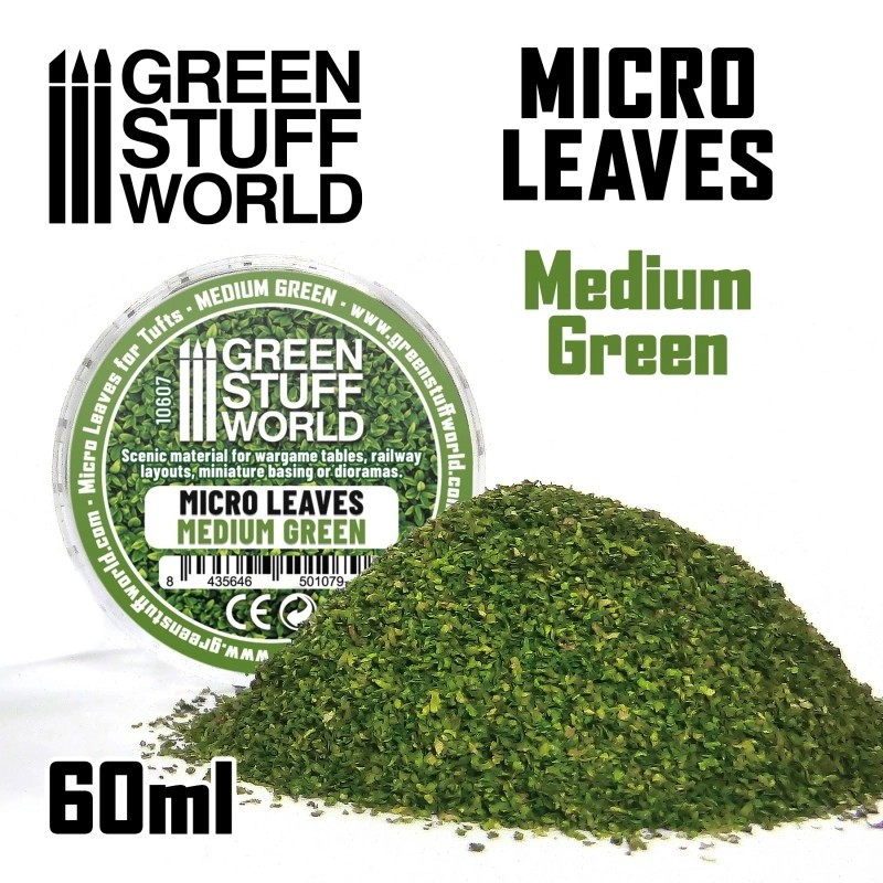 GREEN STUFF WORLD 10607 Micro Leaves - Medium green Mix