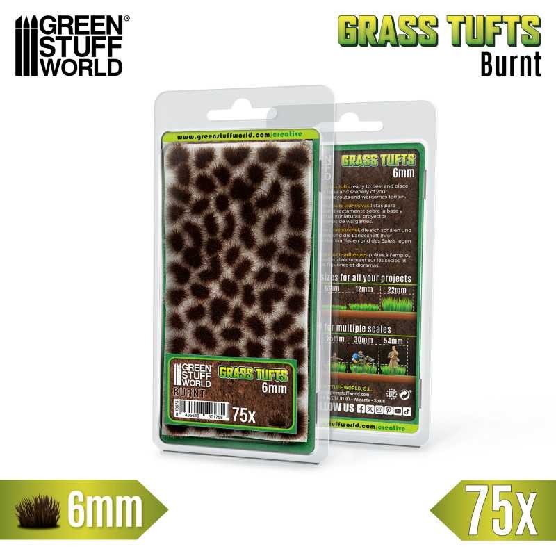 GREEN STUFF WORLD 10675 Grass TUFTS 6mm self-adhesive BURNT - 6MM YANMIŞ ÇİM ÖBEĞİ