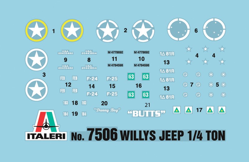 ITALERI 7506 1/72 WILLYS JEEP 1/4 TON 4X4 - FAST ASSEMBLY ASKERİ KARA ARACI MAKETİ