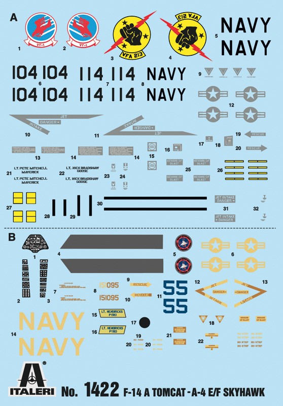 ITALERI 1422 1/72 "Top Gun" F-14A vs A-4F SAVAŞ UÇAKLARI MAKETİ