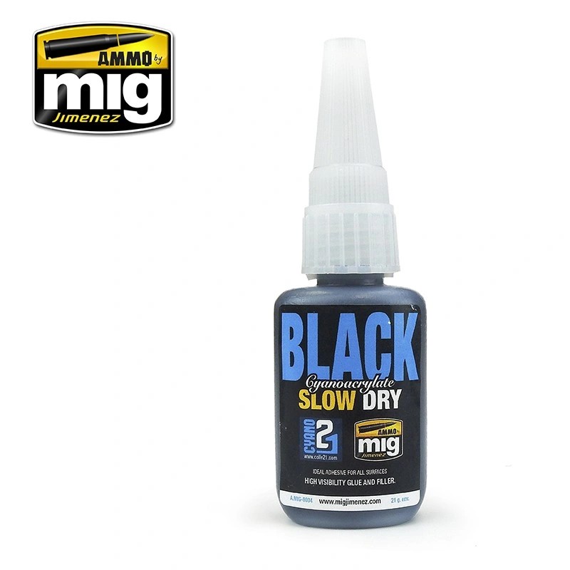 AMMO MIG 8034 BLACK SLOW DRY  YAVAŞ DONAN CYANOACRYLATE (JAPON) YAPIŞTIRICI