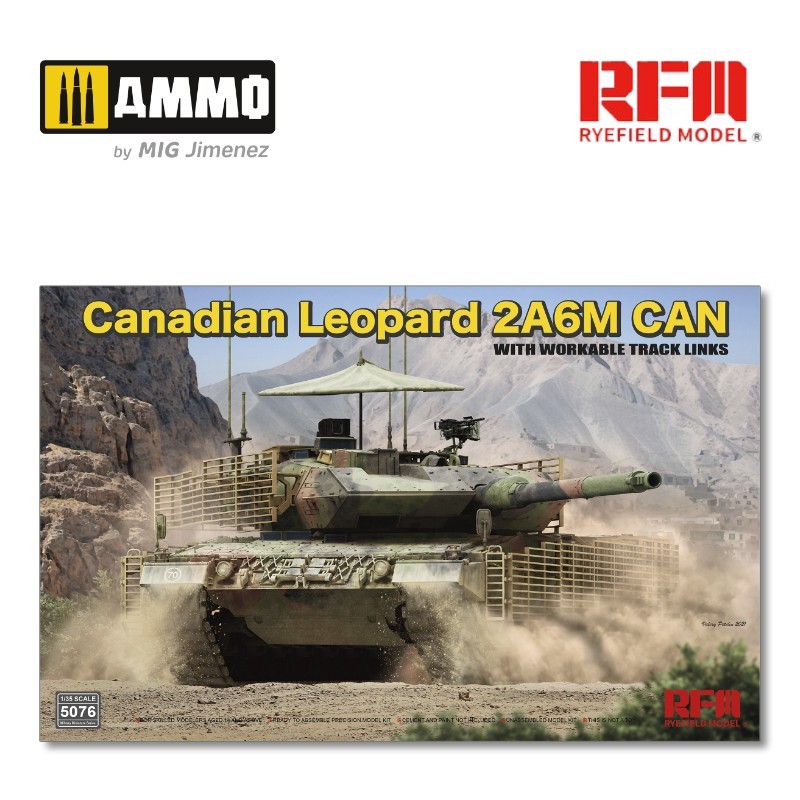 RYE FIELD MODELS 5076 1/35 Canadian Leopard 2A6M CAN with workable track links TANK MAKETİ