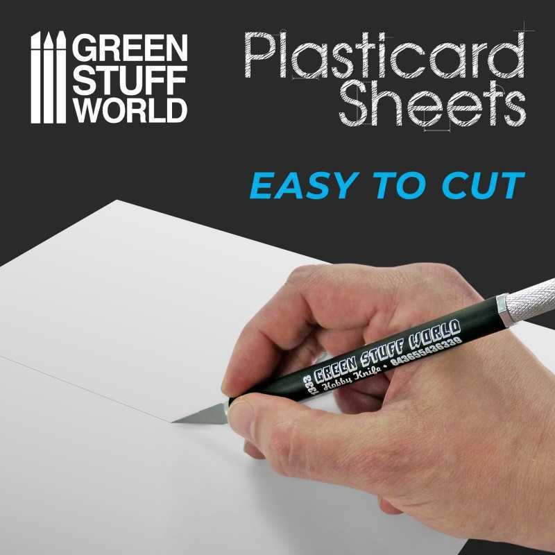 GREEN STUFF WORLD 13224 Styrene sheets 1.0 mm Pack x5 - 1,0mm Plastik Levha x5