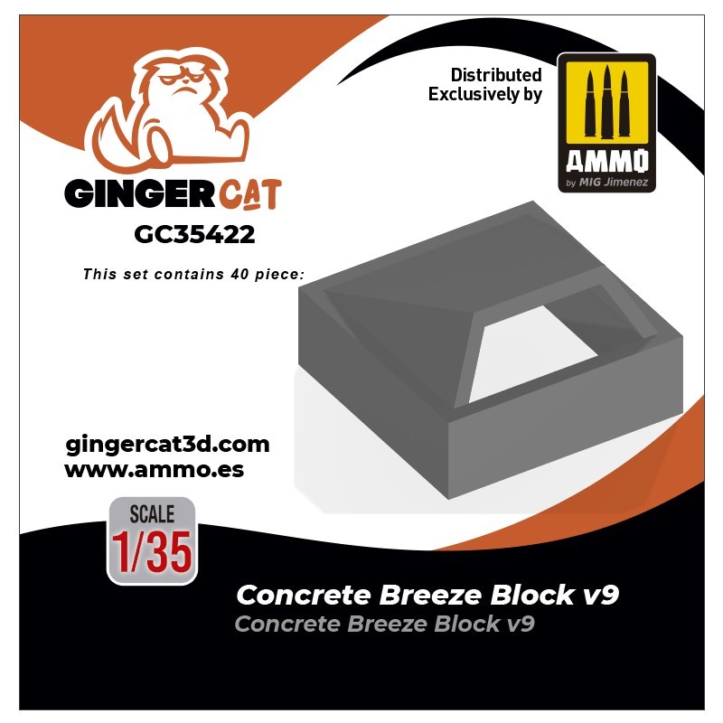 Ginger Cat 35422 1/35 Concrete Breeze Blocks Version 9 (40pcs) Reçine Detay Seti